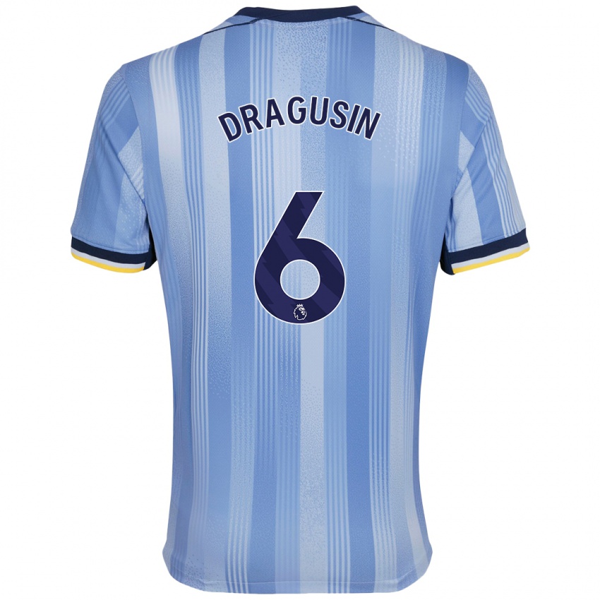 Niño Camiseta Radu Drăgușin #6 Azul Claro 2ª Equipación 2024/25 La Camisa Perú