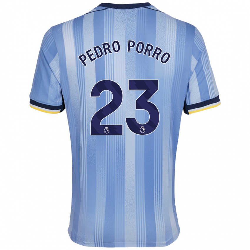 Niño Camiseta Pedro Porro #23 Azul Claro 2ª Equipación 2024/25 La Camisa Perú