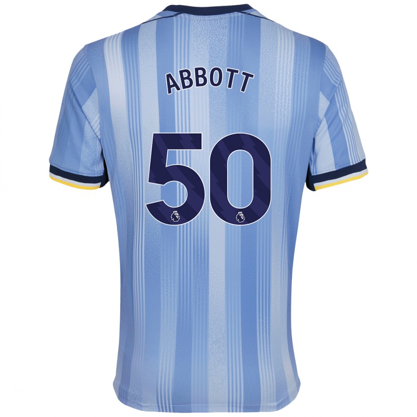 Niño Camiseta George Abbott #50 Azul Claro 2ª Equipación 2024/25 La Camisa Perú