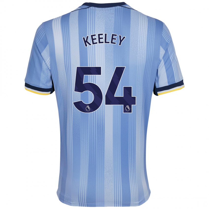 Niño Camiseta Josh Keeley #54 Azul Claro 2ª Equipación 2024/25 La Camisa Perú