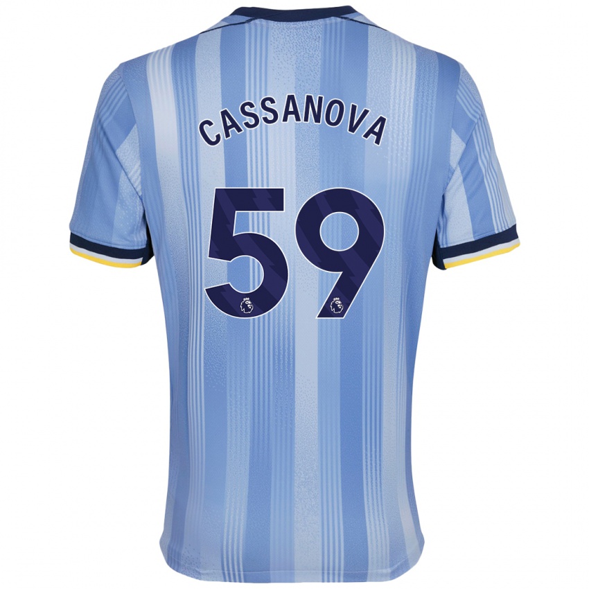 Niño Camiseta Dante Cassanova #59 Azul Claro 2ª Equipación 2024/25 La Camisa Perú