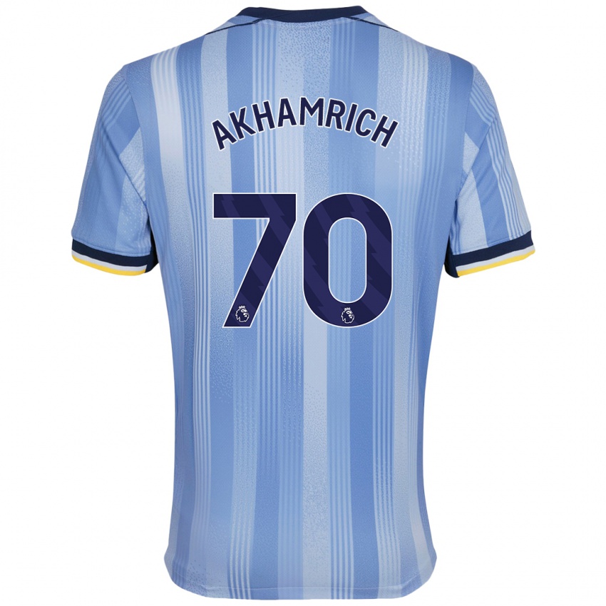 Niño Camiseta Yusuf Akhamrich #70 Azul Claro 2ª Equipación 2024/25 La Camisa Perú