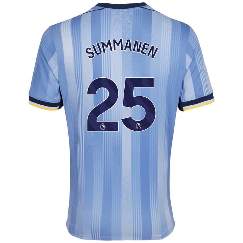 Niño Camiseta Eveliina Summanen #25 Azul Claro 2ª Equipación 2024/25 La Camisa Perú