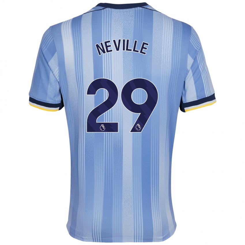 Niño Camiseta Ashleigh Neville #29 Azul Claro 2ª Equipación 2024/25 La Camisa Perú