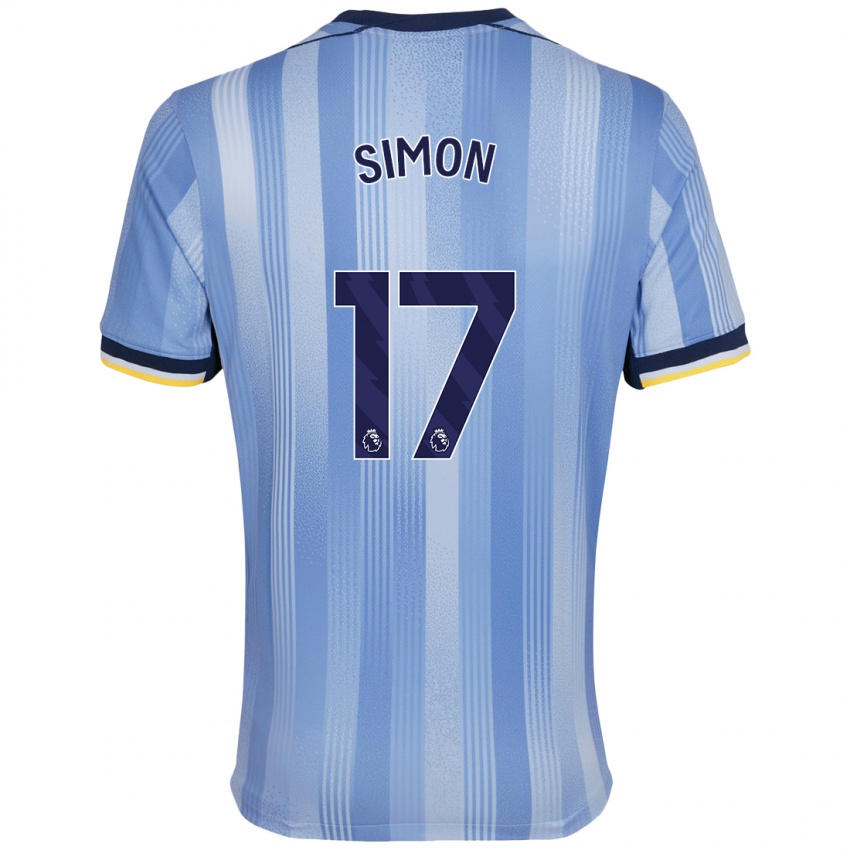 Niño Camiseta Kyah Simon #17 Azul Claro 2ª Equipación 2024/25 La Camisa Perú