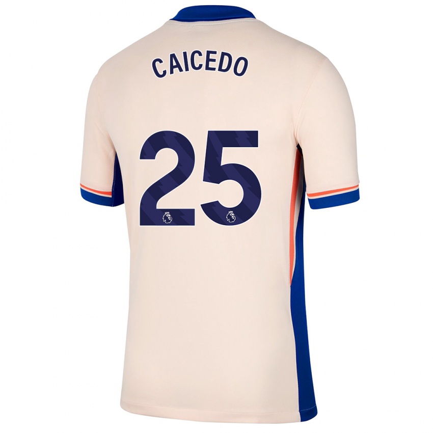 Niño Camiseta Moisés Caicedo #25 Beige Claro 2ª Equipación 2024/25 La Camisa Perú