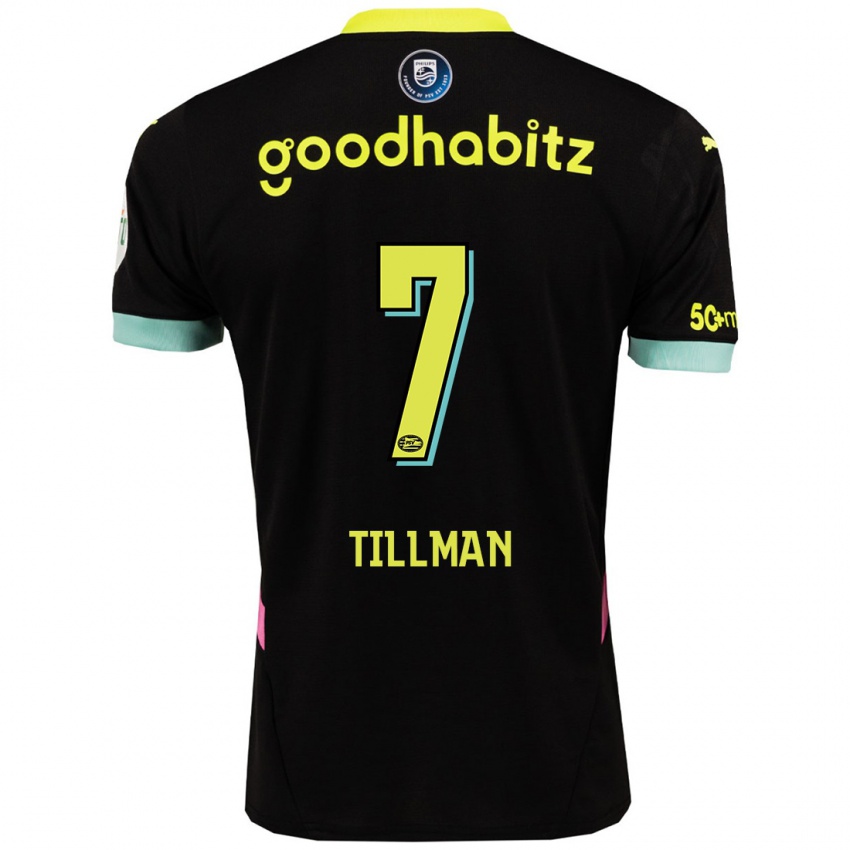 Niño Camiseta Malik Tillman #7 Negro Amarillo 2ª Equipación 2024/25 La Camisa Perú