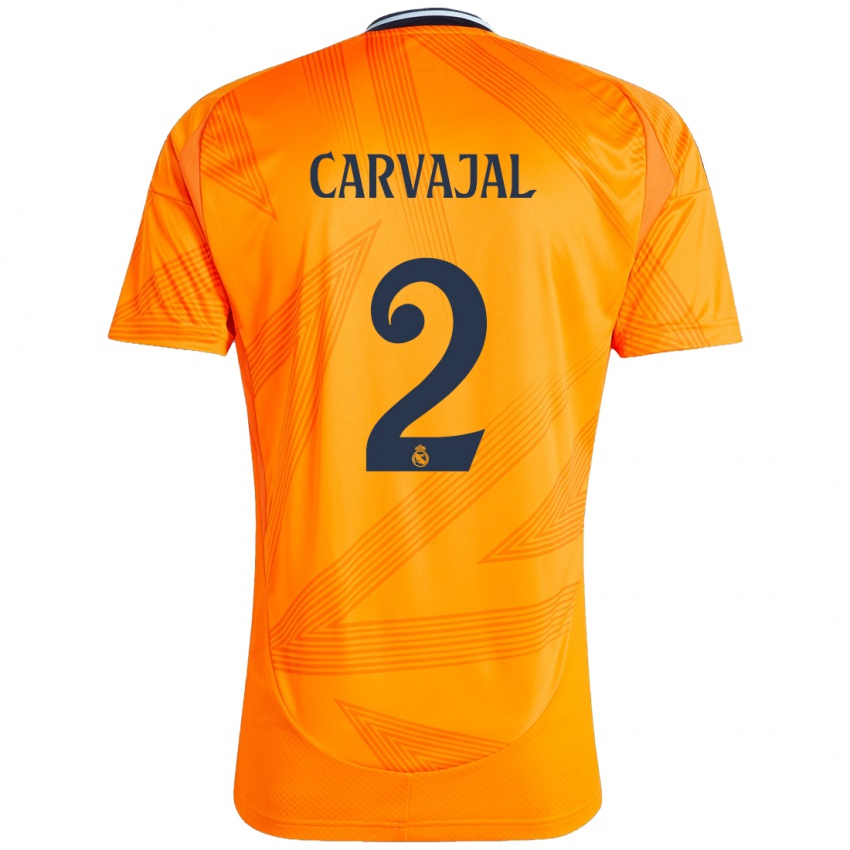 Niño Camiseta Daniel Carvajal #2 Naranja 2ª Equipación 2024/25 La Camisa Perú