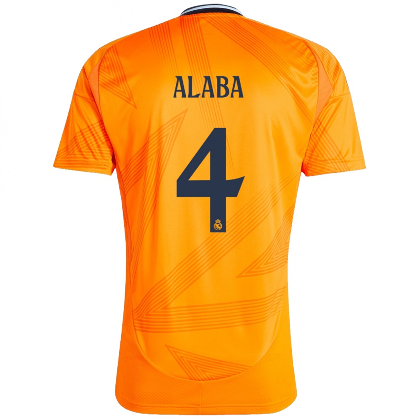 Niño Camiseta David Alaba #4 Naranja 2ª Equipación 2024/25 La Camisa Perú