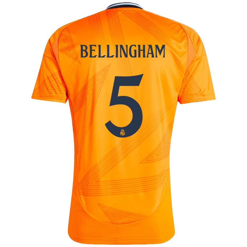 Niño Camiseta Jude Bellingham #5 Naranja 2ª Equipación 2024/25 La Camisa Perú