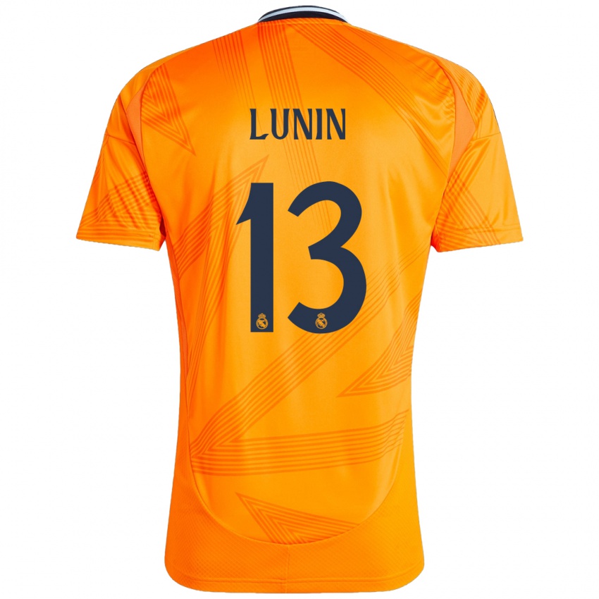 Niño Camiseta Andriy Lunin #13 Naranja 2ª Equipación 2024/25 La Camisa Perú