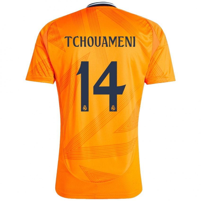 Niño Camiseta Aurelien Tchouameni #14 Naranja 2ª Equipación 2024/25 La Camisa Perú