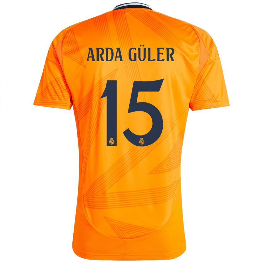 Niño Camiseta Arda Güler #15 Naranja 2ª Equipación 2024/25 La Camisa Perú