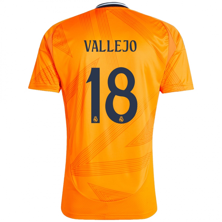 Niño Camiseta Jesus Vallejo #18 Naranja 2ª Equipación 2024/25 La Camisa Perú