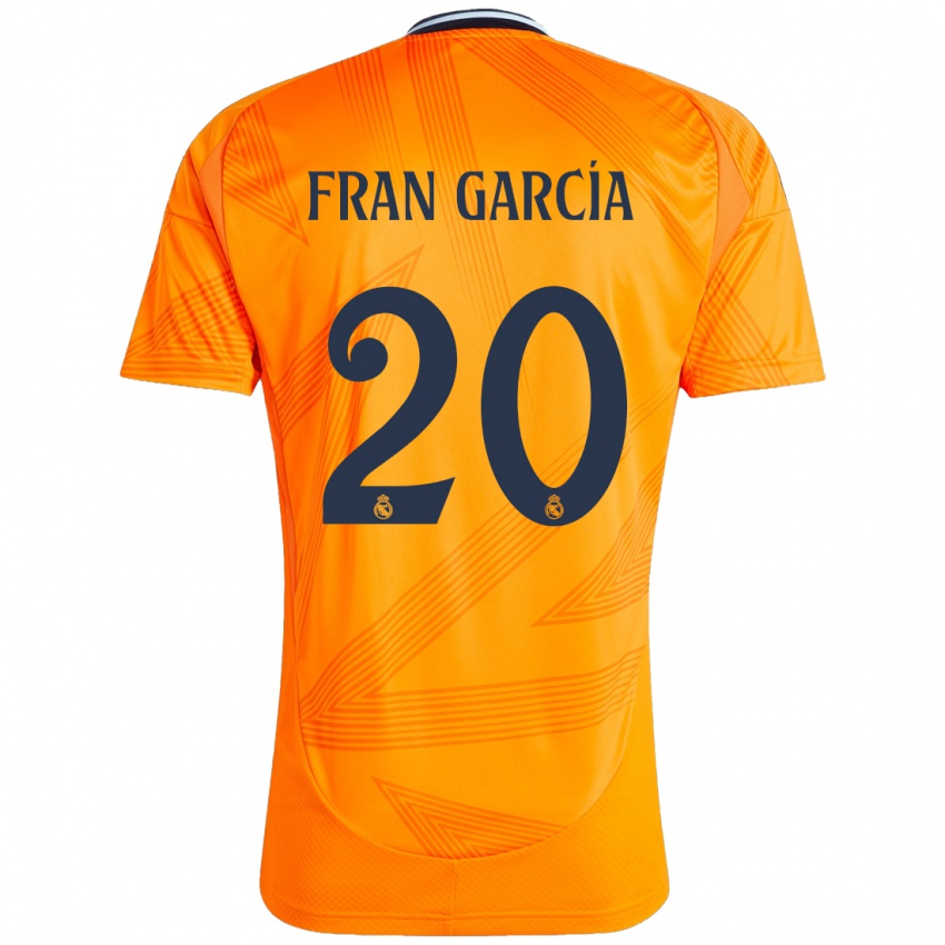 Niño Camiseta Fran García #20 Naranja 2ª Equipación 2024/25 La Camisa Perú