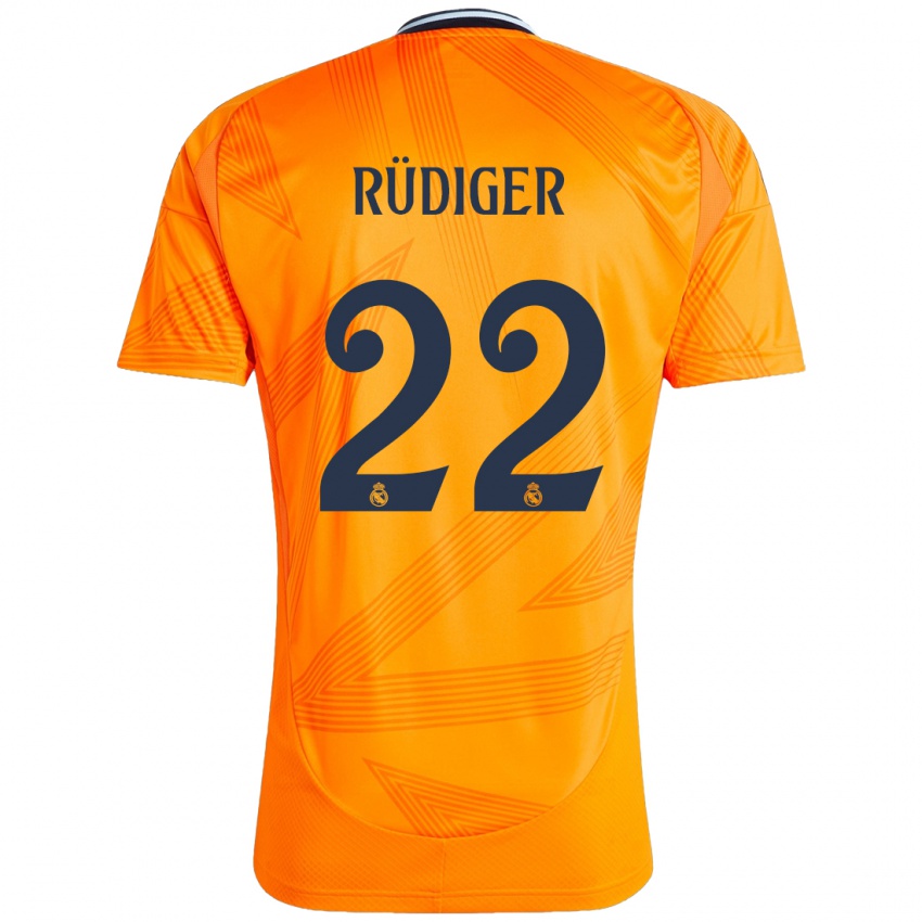 Niño Camiseta Antonio Rudiger #22 Naranja 2ª Equipación 2024/25 La Camisa Perú