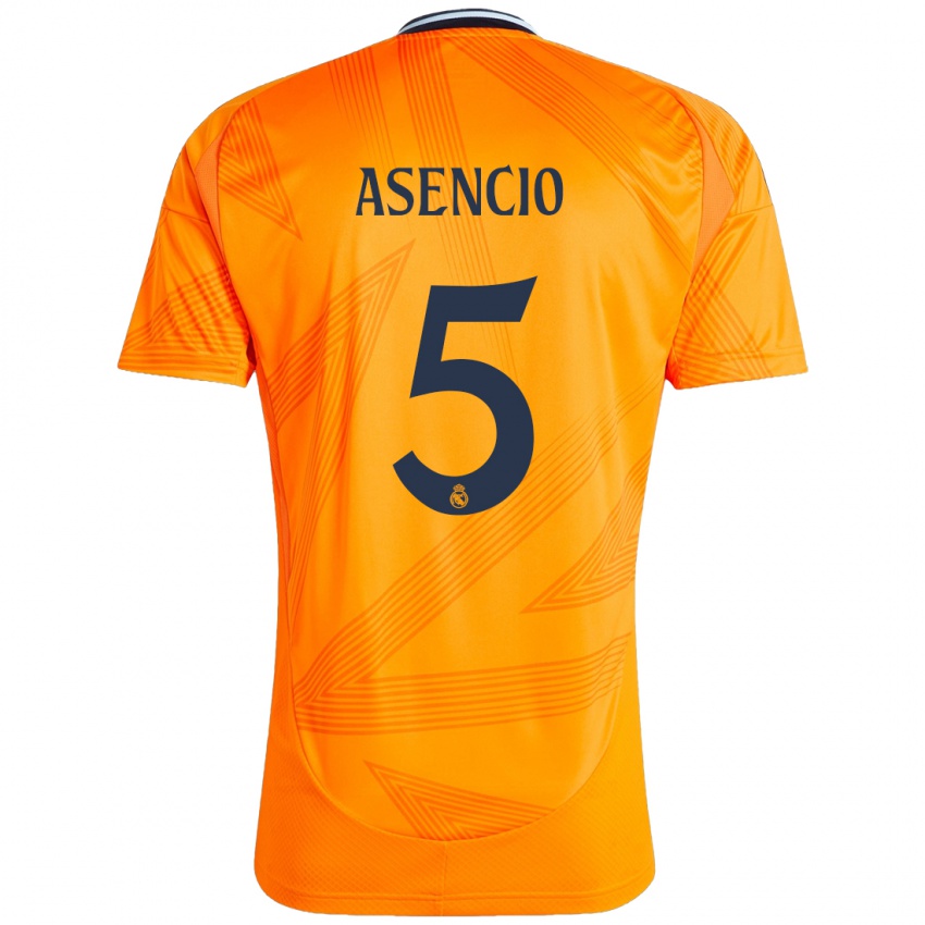 Niño Camiseta Raul Asencio #5 Naranja 2ª Equipación 2024/25 La Camisa Perú