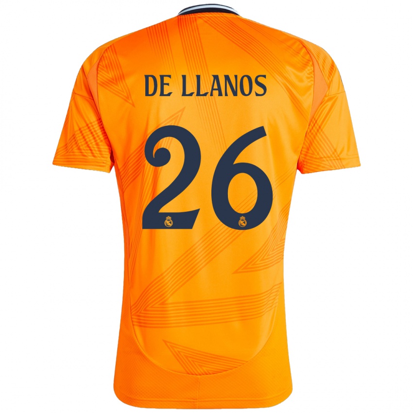 Niño Camiseta Hugo De Llanos #26 Naranja 2ª Equipación 2024/25 La Camisa Perú