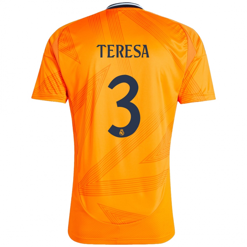 Niño Camiseta Teresa Abelleira #3 Naranja 2ª Equipación 2024/25 La Camisa Perú