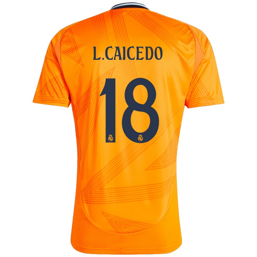 Niño Camiseta Linda Caicedo #18 Naranja 2ª Equipación 2024/25 La Camisa Perú