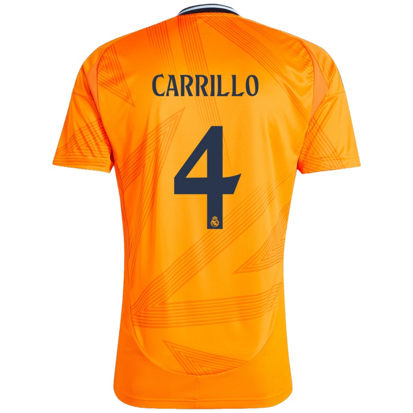 Niño Camiseta Alvaro Carrillo #4 Naranja 2ª Equipación 2024/25 La Camisa Perú