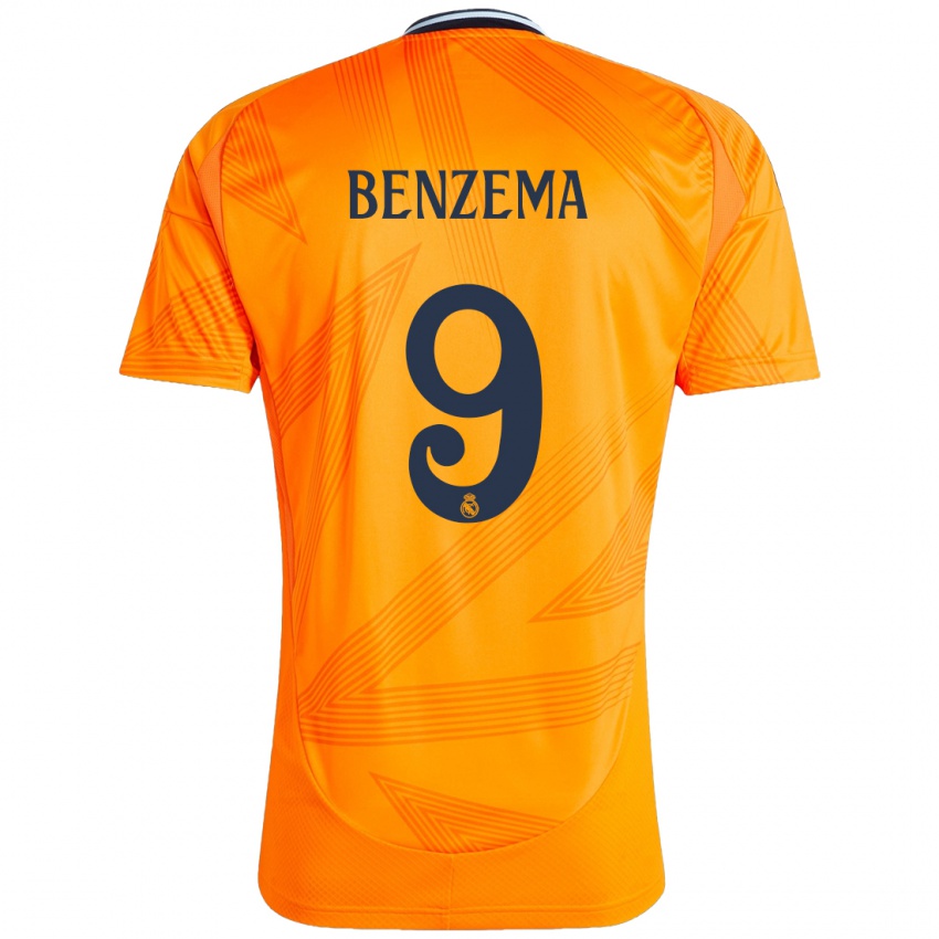 Niño Camiseta Karim Benzema #9 Naranja 2ª Equipación 2024/25 La Camisa Perú