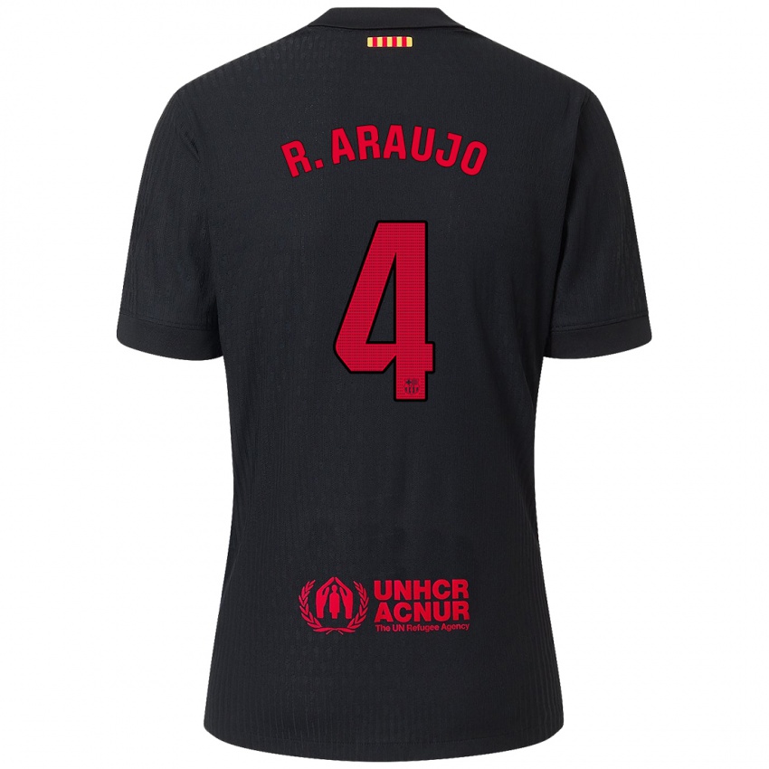 Niño Camiseta Ronald Araújo #4 Negro Rojo 2ª Equipación 2024/25 La Camisa Perú