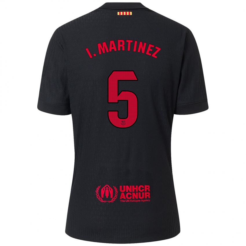 Niño Camiseta Iñigo Martínez #5 Negro Rojo 2ª Equipación 2024/25 La Camisa Perú