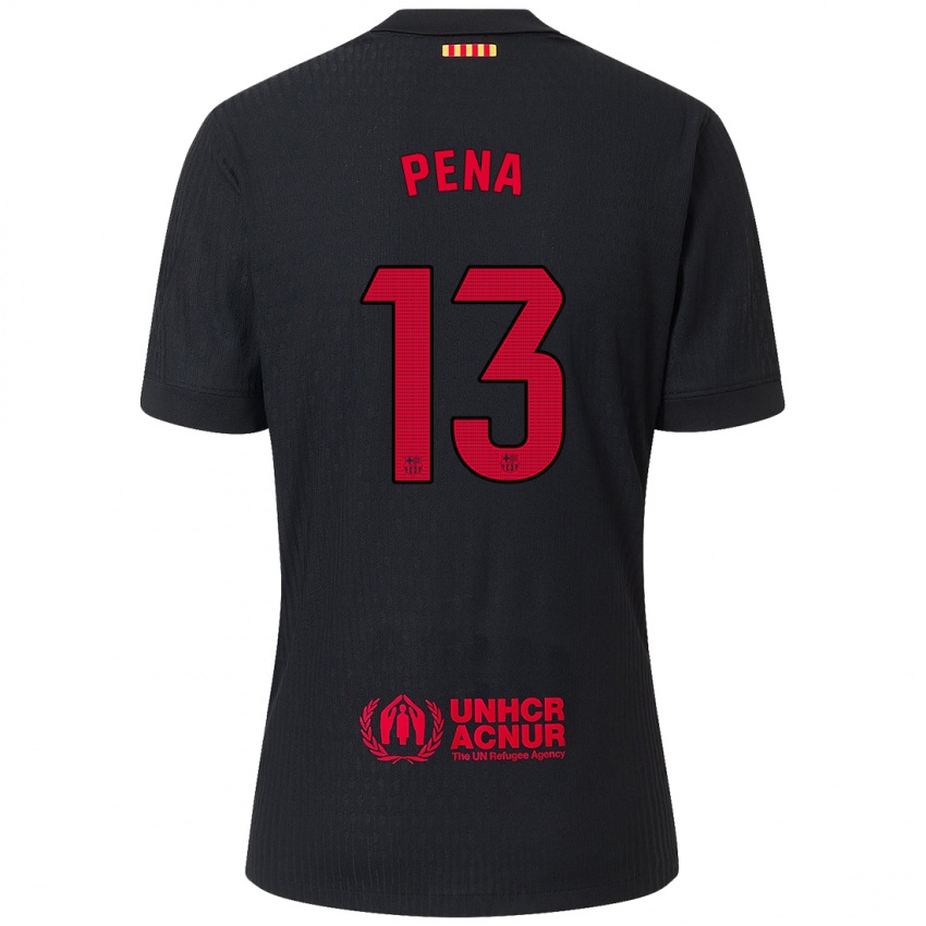 Niño Camiseta Inaki Pena #13 Negro Rojo 2ª Equipación 2024/25 La Camisa Perú