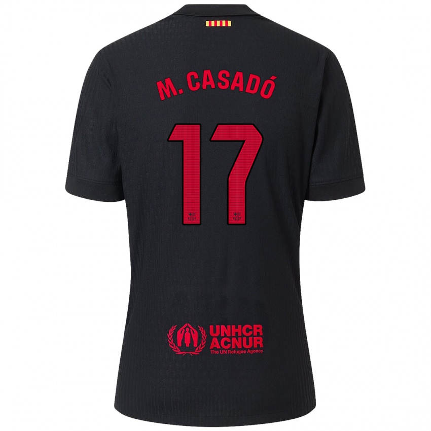 Niño Camiseta Marc Casado #17 Negro Rojo 2ª Equipación 2024/25 La Camisa Perú