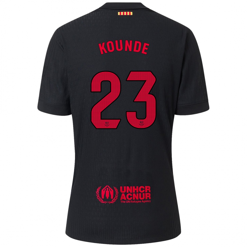 Niño Camiseta Jules Kounde #23 Negro Rojo 2ª Equipación 2024/25 La Camisa Perú