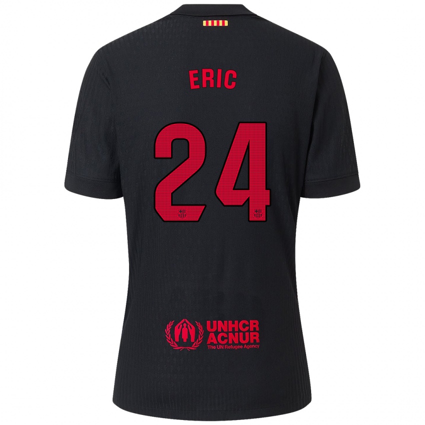 Niño Camiseta Eric Garcia #24 Negro Rojo 2ª Equipación 2024/25 La Camisa Perú