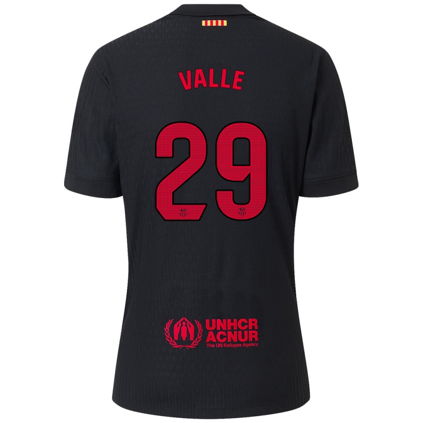 Niño Camiseta Álex Valle #29 Negro Rojo 2ª Equipación 2024/25 La Camisa Perú