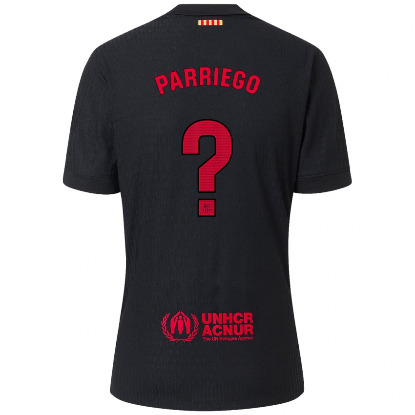 Niño Camiseta Marcos Parriego #0 Negro Rojo 2ª Equipación 2024/25 La Camisa Perú