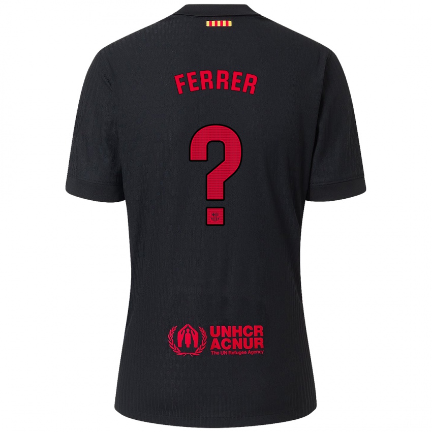 Niño Camiseta Dani Ferrer #0 Negro Rojo 2ª Equipación 2024/25 La Camisa Perú