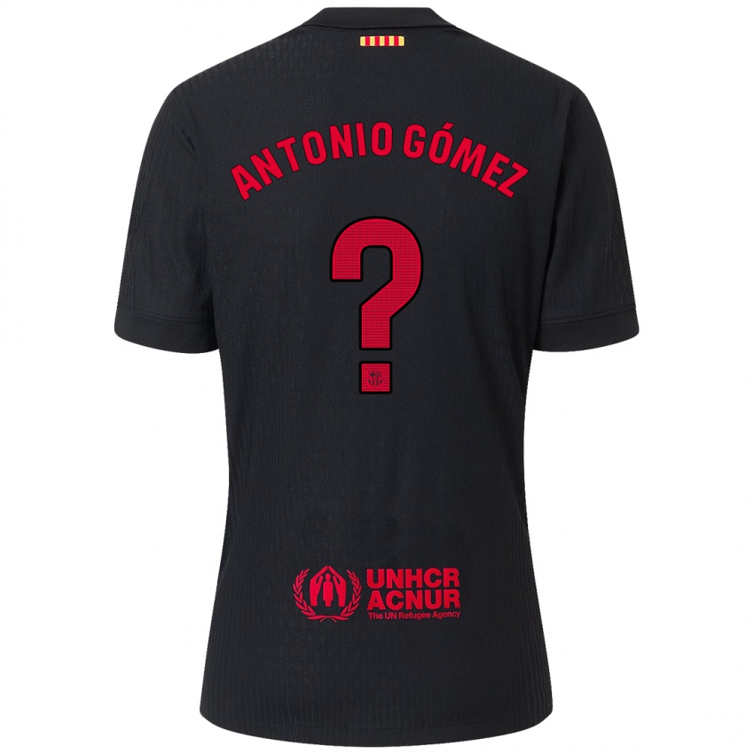 Niño Camiseta Antonio Gómez #0 Negro Rojo 2ª Equipación 2024/25 La Camisa Perú