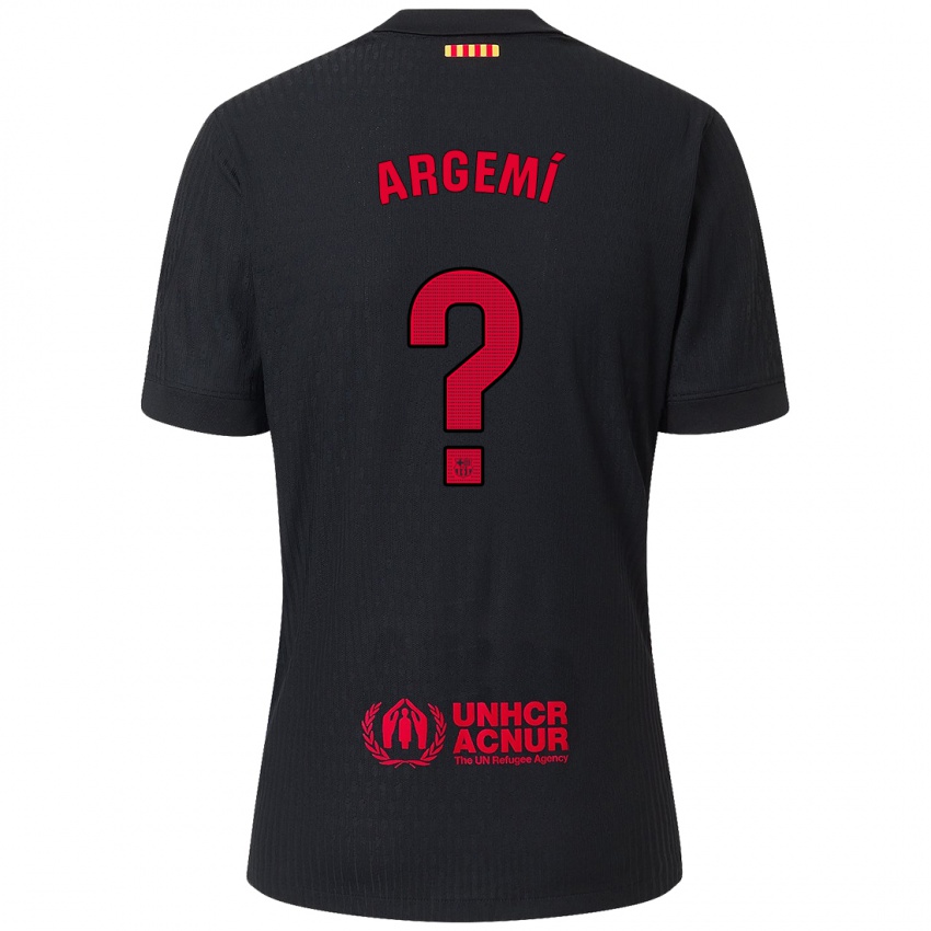 Niño Camiseta Adam Argemí #0 Negro Rojo 2ª Equipación 2024/25 La Camisa Perú