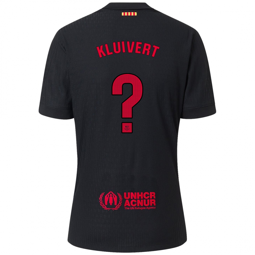 Niño Camiseta Shane Kluivert #0 Negro Rojo 2ª Equipación 2024/25 La Camisa Perú