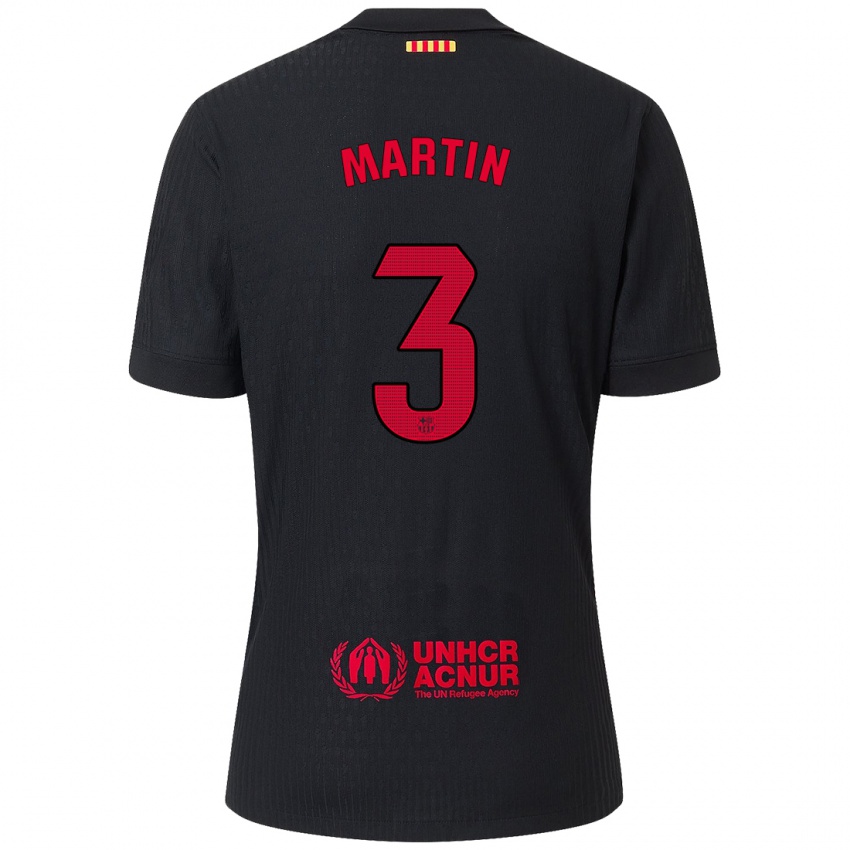 Niño Camiseta Gerard Martin #3 Negro Rojo 2ª Equipación 2024/25 La Camisa Perú