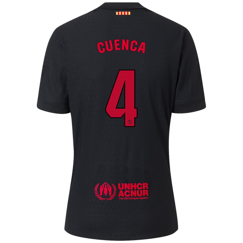 Niño Camiseta Andrés Cuenca #4 Negro Rojo 2ª Equipación 2024/25 La Camisa Perú