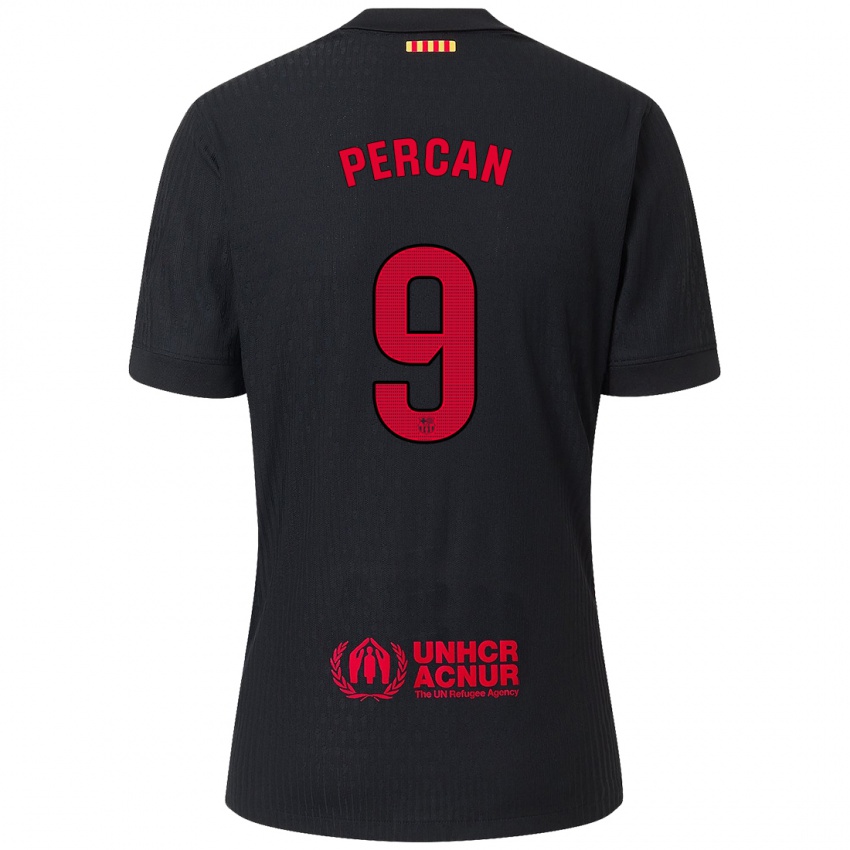 Niño Camiseta Diego Percan #9 Negro Rojo 2ª Equipación 2024/25 La Camisa Perú