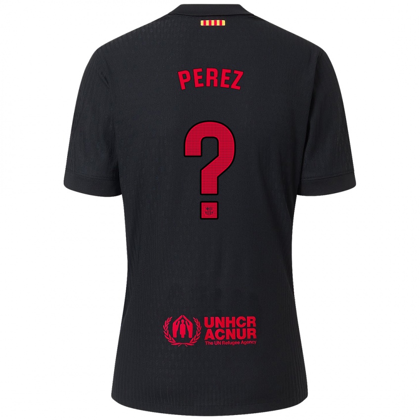 Niño Camiseta María Pérez #0 Negro Rojo 2ª Equipación 2024/25 La Camisa Perú