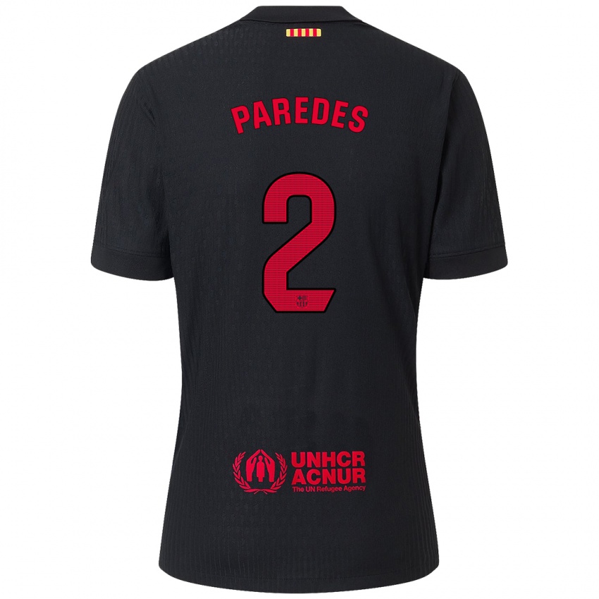 Niño Camiseta Irene Paredes #2 Negro Rojo 2ª Equipación 2024/25 La Camisa Perú