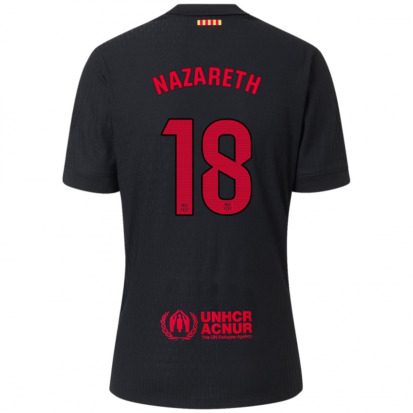 Niño Camiseta Kika Nazareth #18 Negro Rojo 2ª Equipación 2024/25 La Camisa Perú