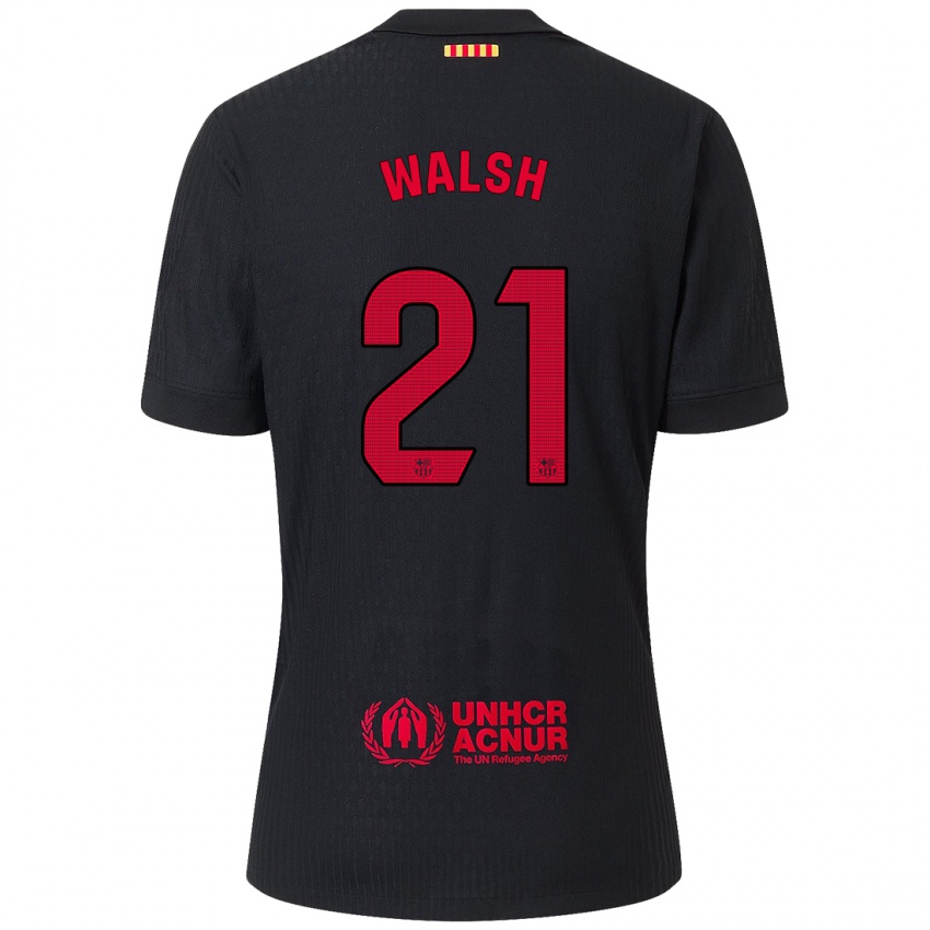 Niño Camiseta Keira Walsh #21 Negro Rojo 2ª Equipación 2024/25 La Camisa Perú