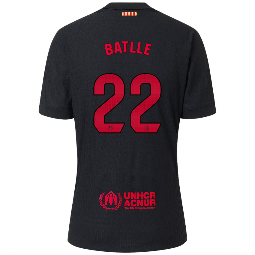 Niño Camiseta Ona Batlle #22 Negro Rojo 2ª Equipación 2024/25 La Camisa Perú