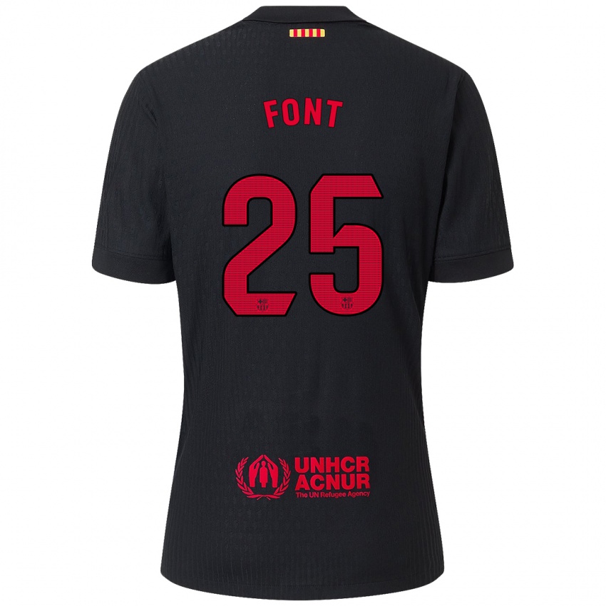 Niño Camiseta Gemma Font #25 Negro Rojo 2ª Equipación 2024/25 La Camisa Perú