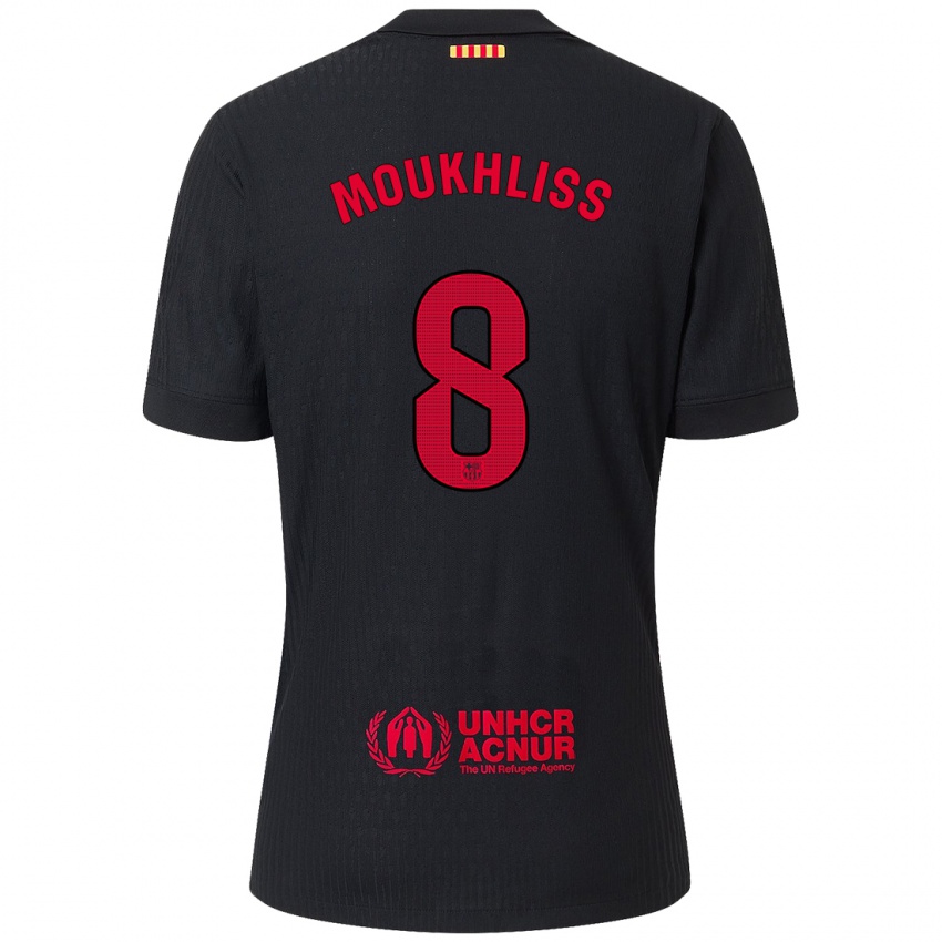 Niño Camiseta Moha Moukhliss #8 Negro Rojo 2ª Equipación 2024/25 La Camisa Perú