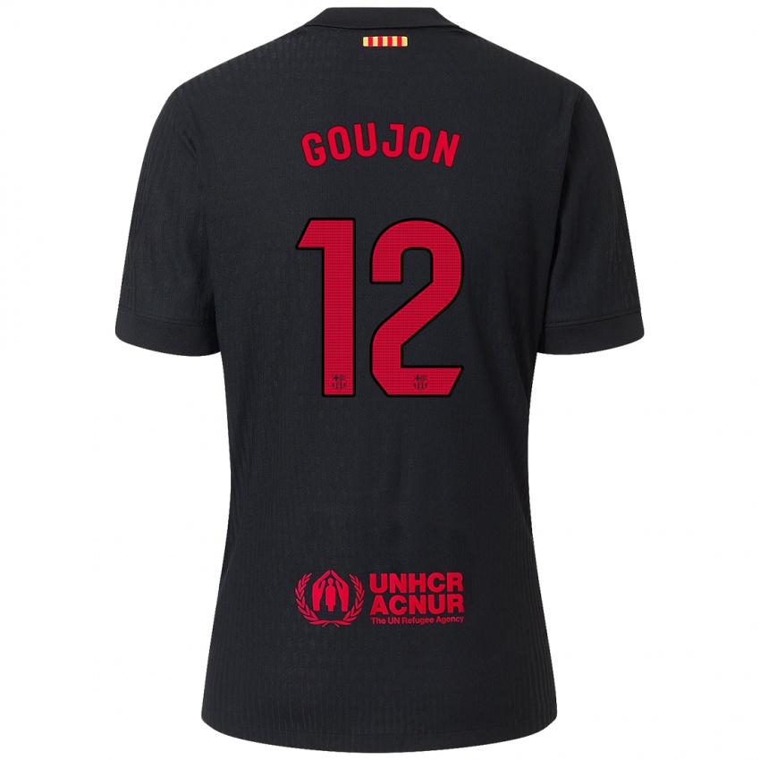 Niño Camiseta Iker Goujón #12 Negro Rojo 2ª Equipación 2024/25 La Camisa Perú