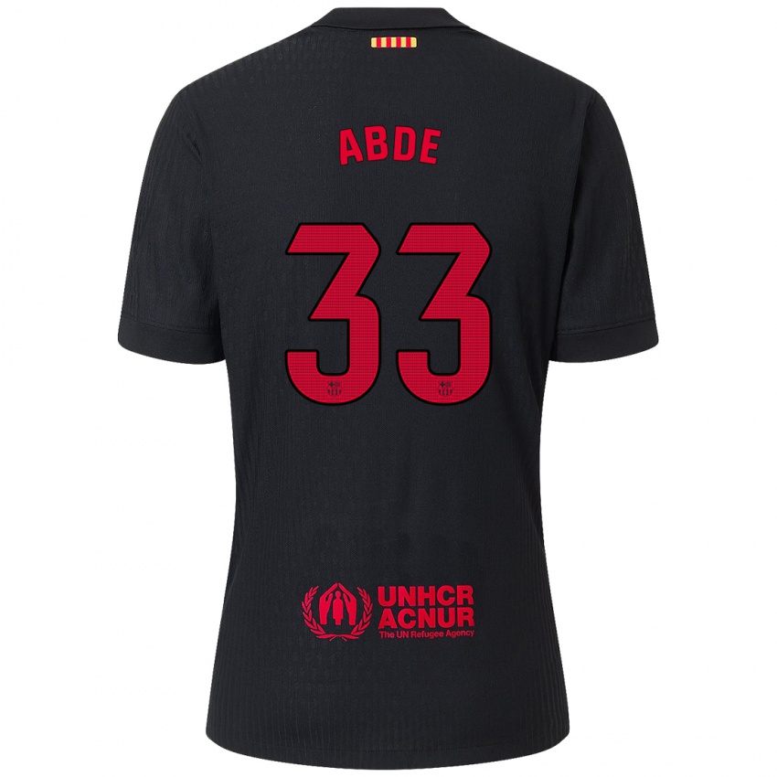 Niño Camiseta Ez Abde #33 Negro Rojo 2ª Equipación 2024/25 La Camisa Perú